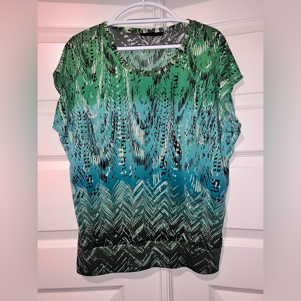The Limited Green and Blue Patterned Women's Top